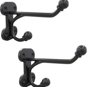 New Alworg Rustic Wall Hooks 2 Pack Black 3" Height Antique Style Cast Iron